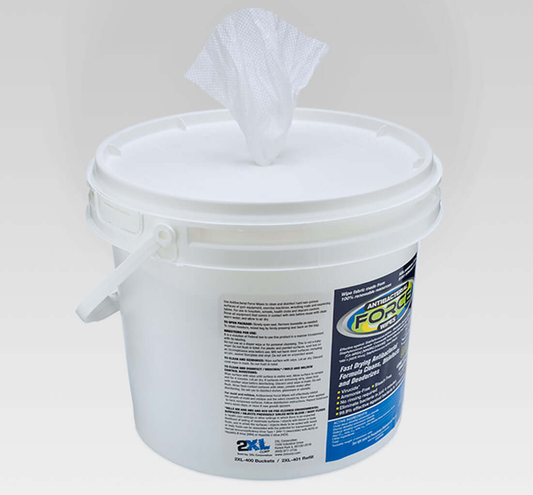 2XL Disinfecting Force Gym Wipes, Bucket, 900 Ct