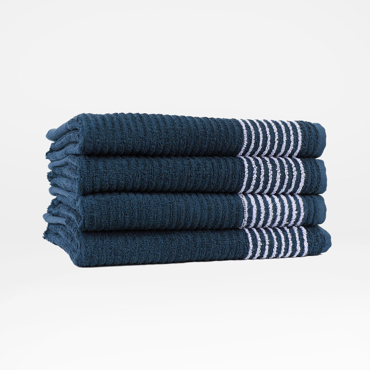 22x44 Navy Super Gym Towels with White Stripes, 7.50 lbs per dozen