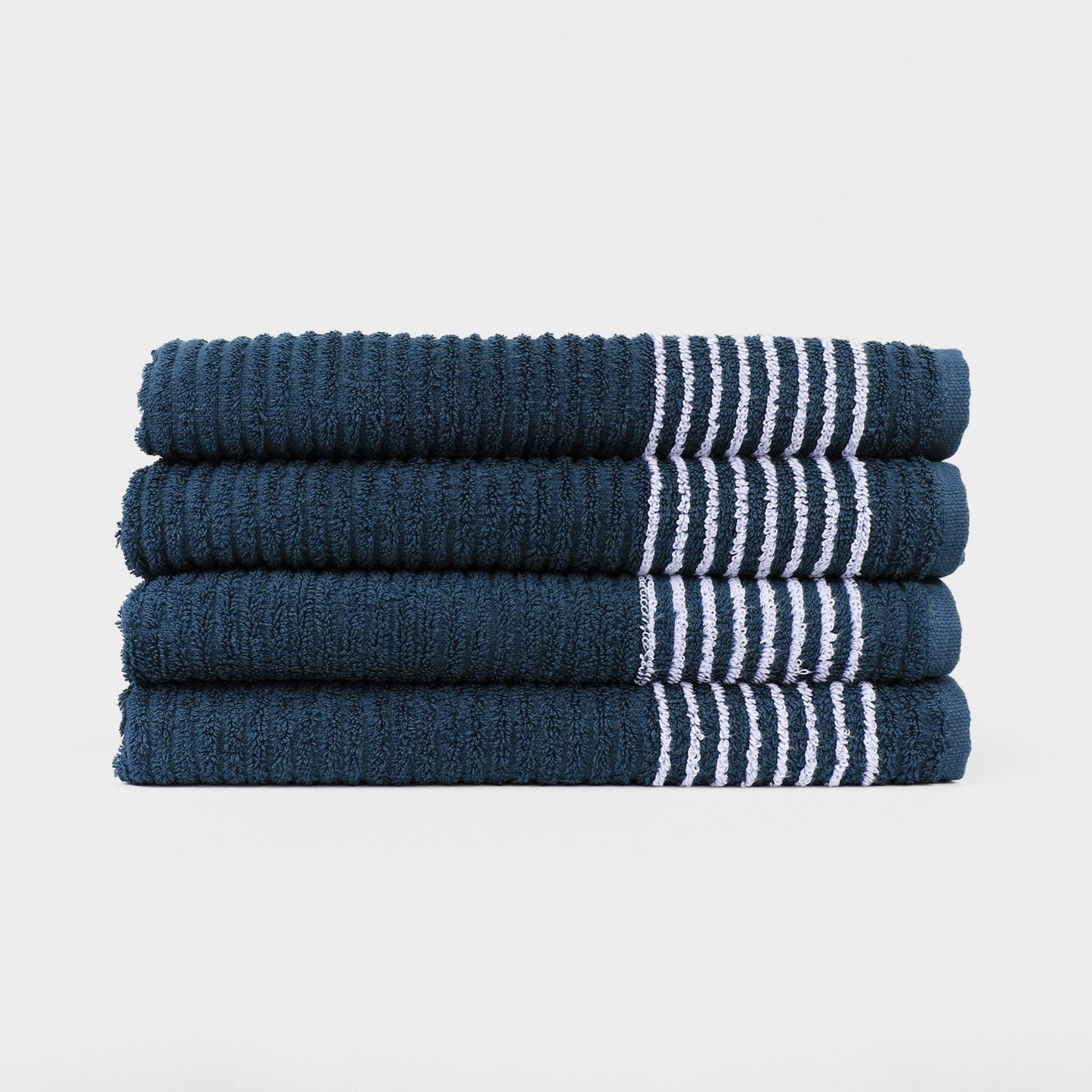 22x44 Navy Super Gym Towels with White Stripes, 7.50 lbs per dozen