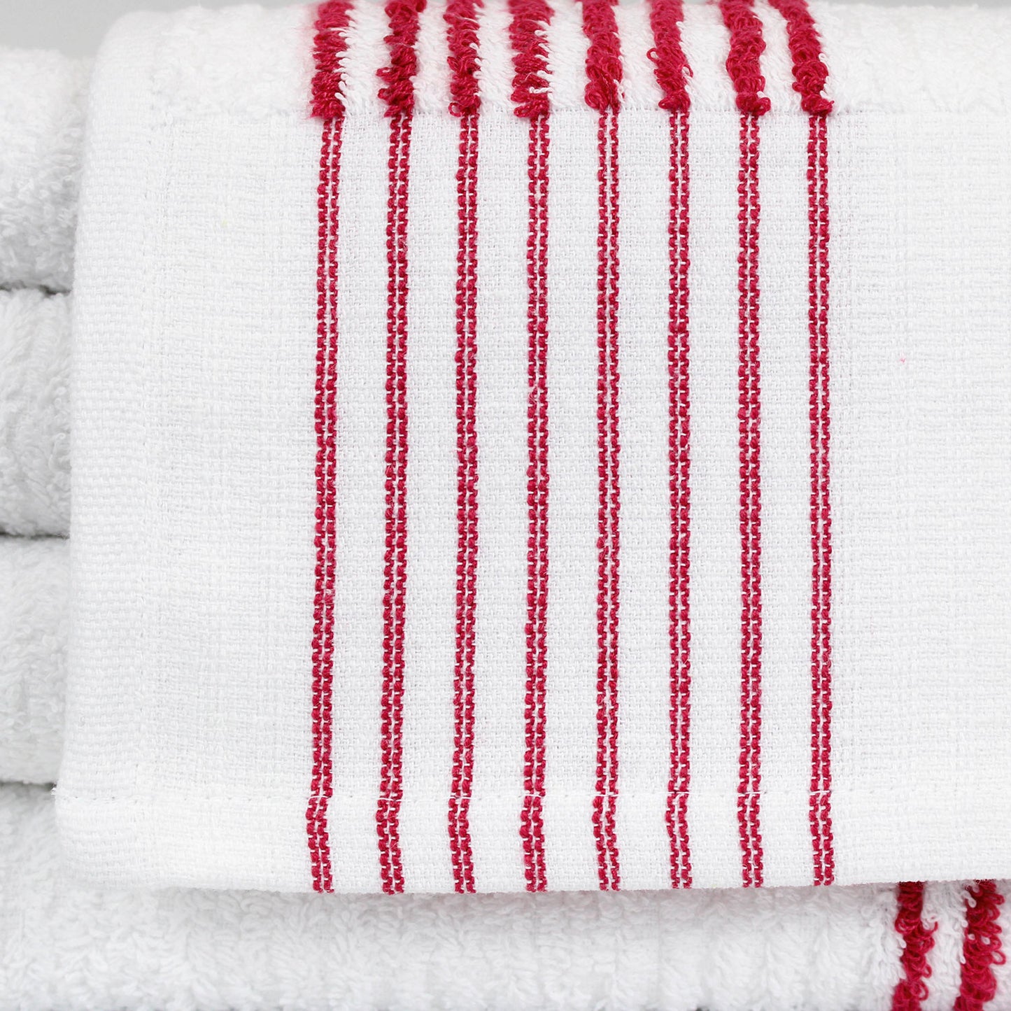 Caddy Towels, Super Gym Towels, White with Stripes