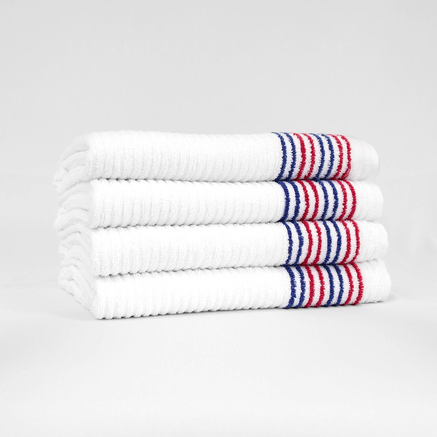 Caddy Towels, Super Gym Towels, White with Stripes