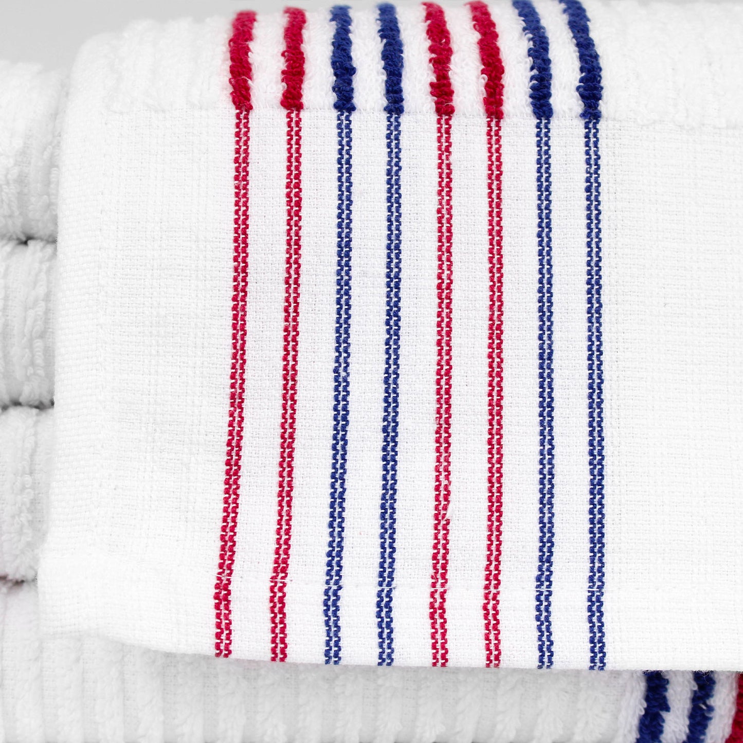 Caddy Towels, Super Gym Towels, White with Stripes