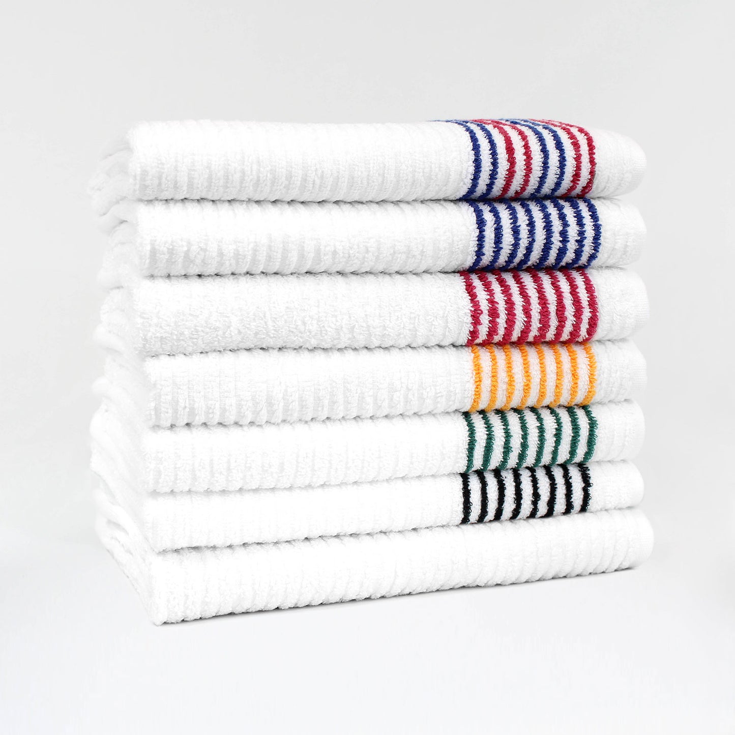 Caddy Towels, Super Gym Towels, White with Stripes