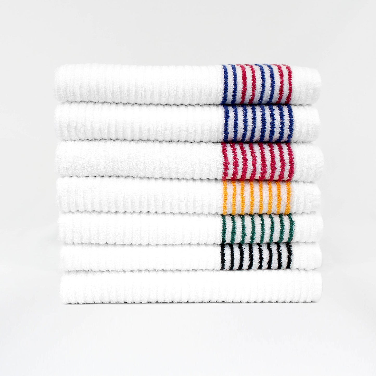 Caddy Towels, Super Gym Towels, White with Stripes