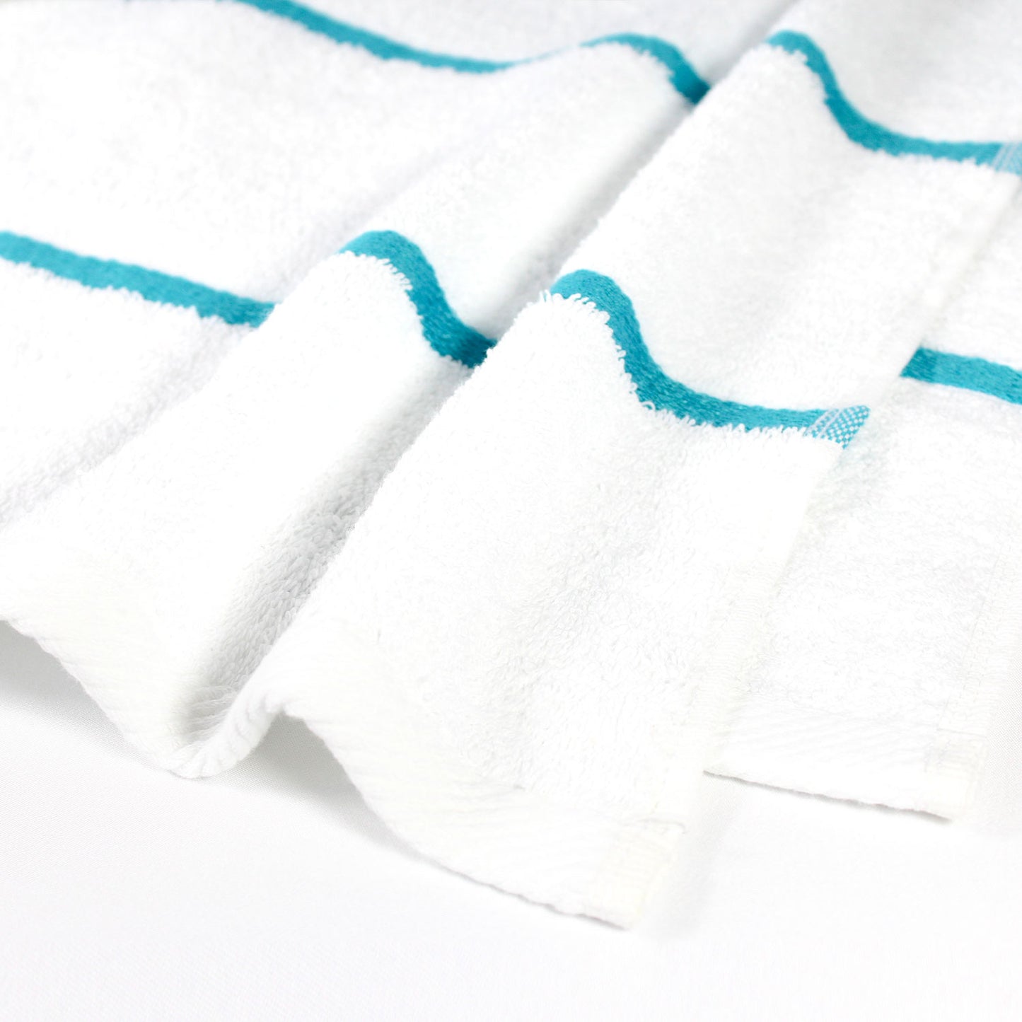Oxford 35x68 Horizontal Stripe White Pool Towels