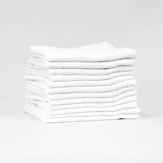 12x12 White Economy Washcloths, .75 lb/dz