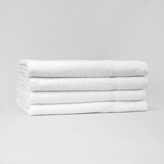 27x52 White Bath Towels, 12 lb/dz