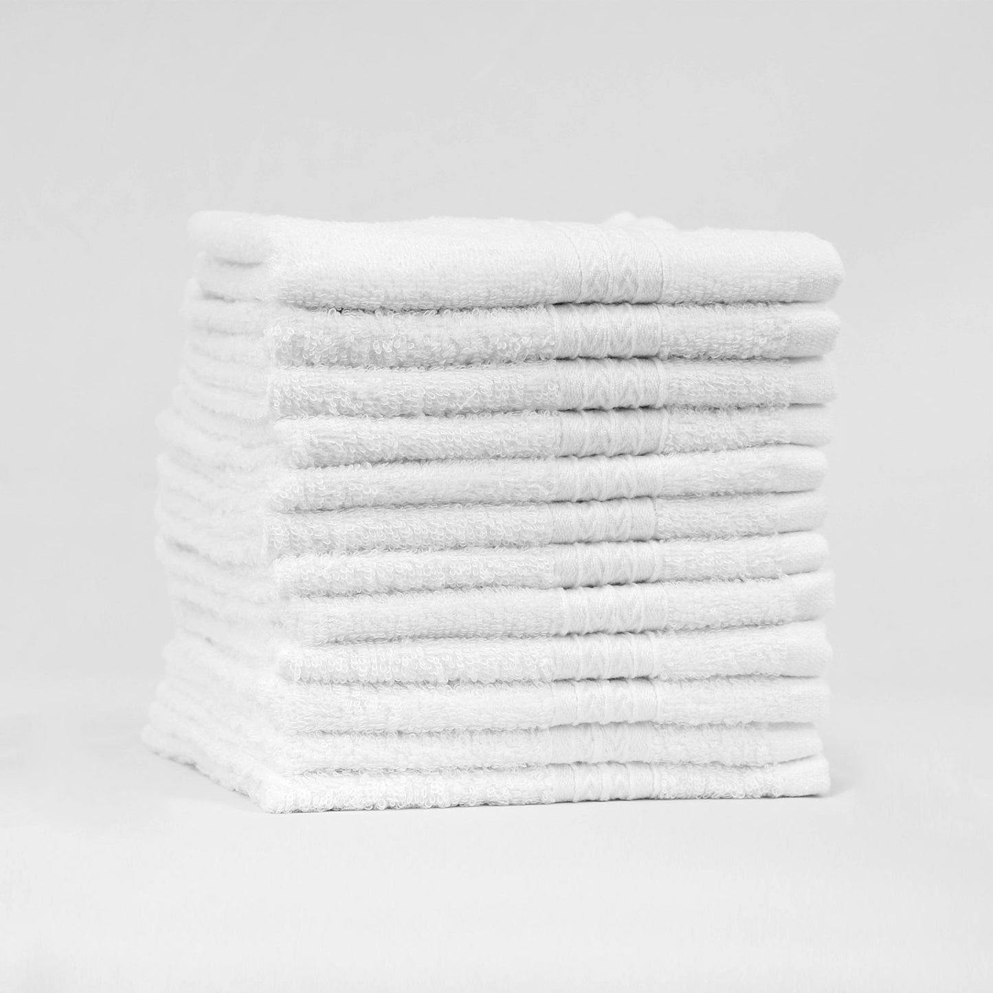 13×13 White Quality Washcloths, 1.5 lb/dz