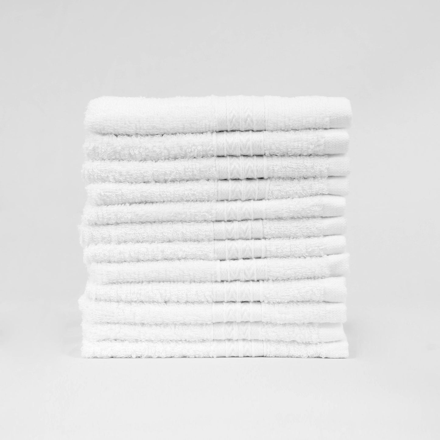 13×13 White Quality Washcloths, 1.5 lb/dz