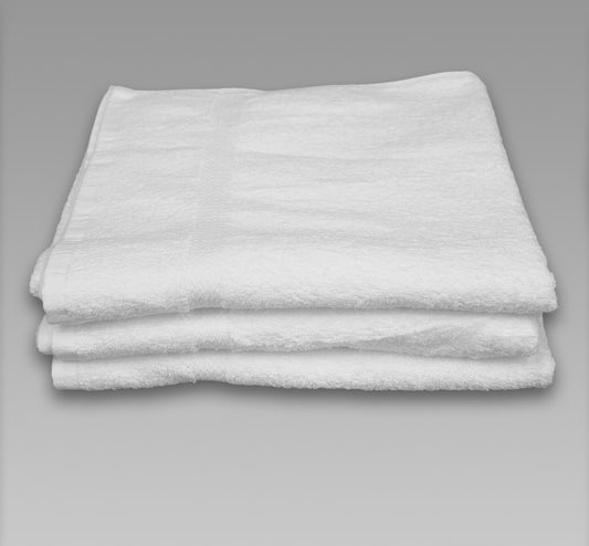 27x52 White Bath Towels, 12 lb/dz