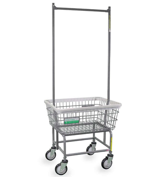 Antimicrobial Laundry Cart with Double Pole Rack 2.50 Bu