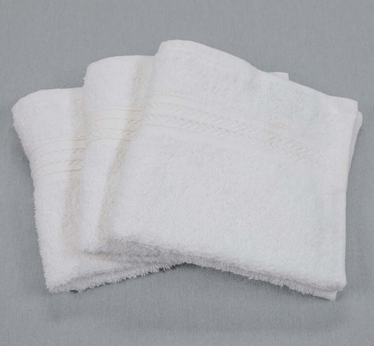13×13 White Quality Washcloths, 1.5 lb/dz