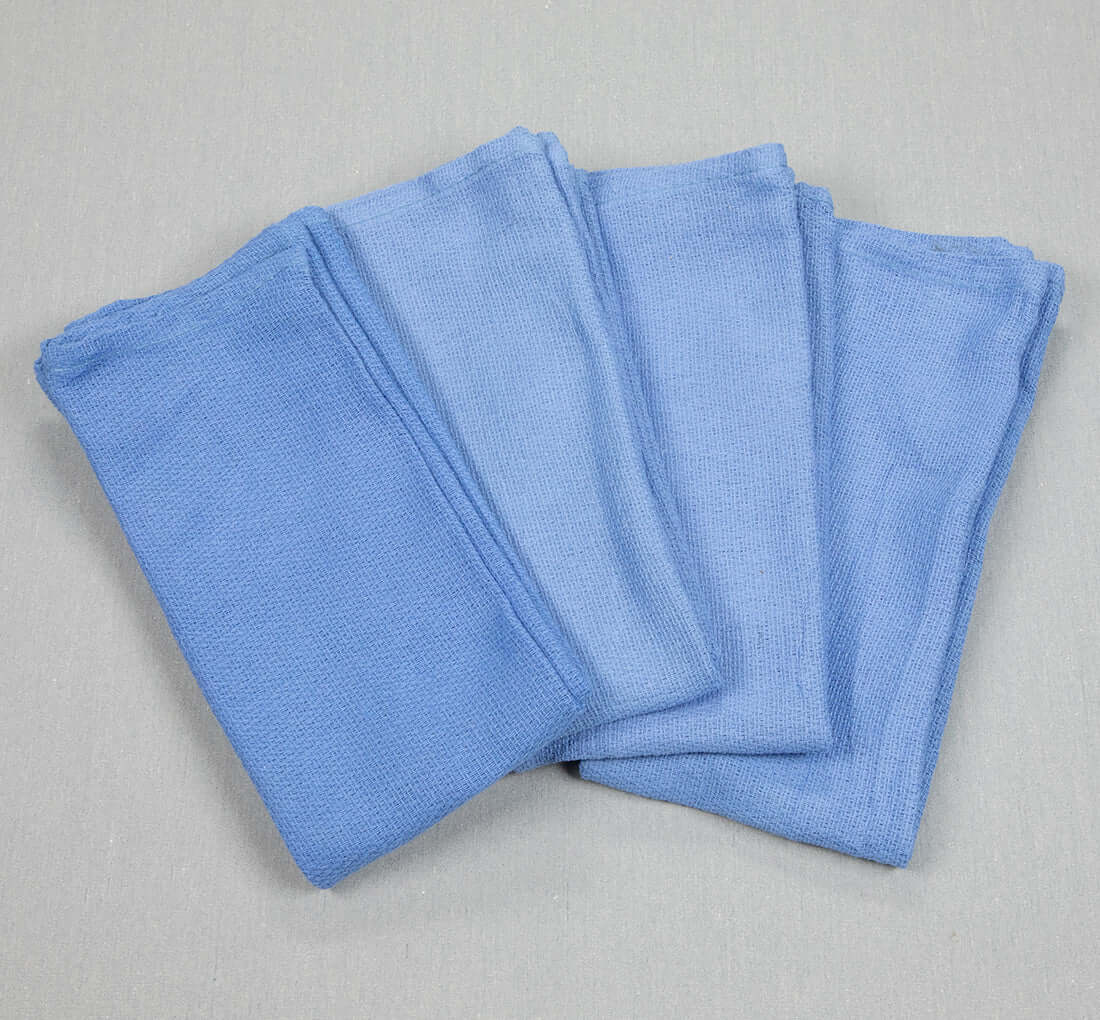 Blue Surgical Huck Rags-Bale (Contains 400 EA) - Wholesale Towel, Inc.