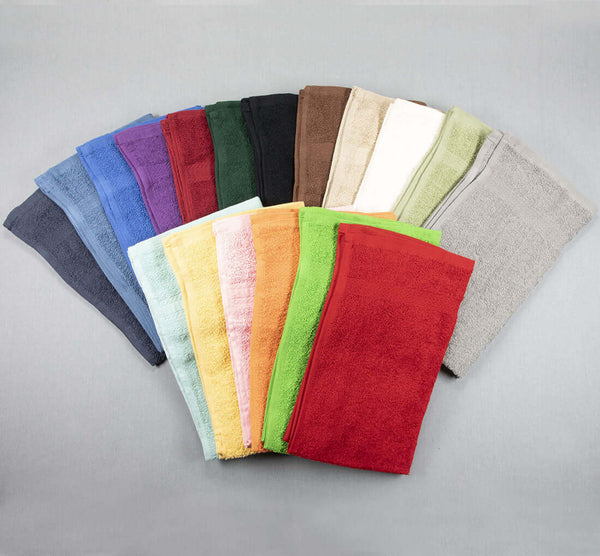 Spectrum 12-Piece Solid Color Cotton Terry Cloth Terry Cloth Hand Towels  16x28 Hibiscus