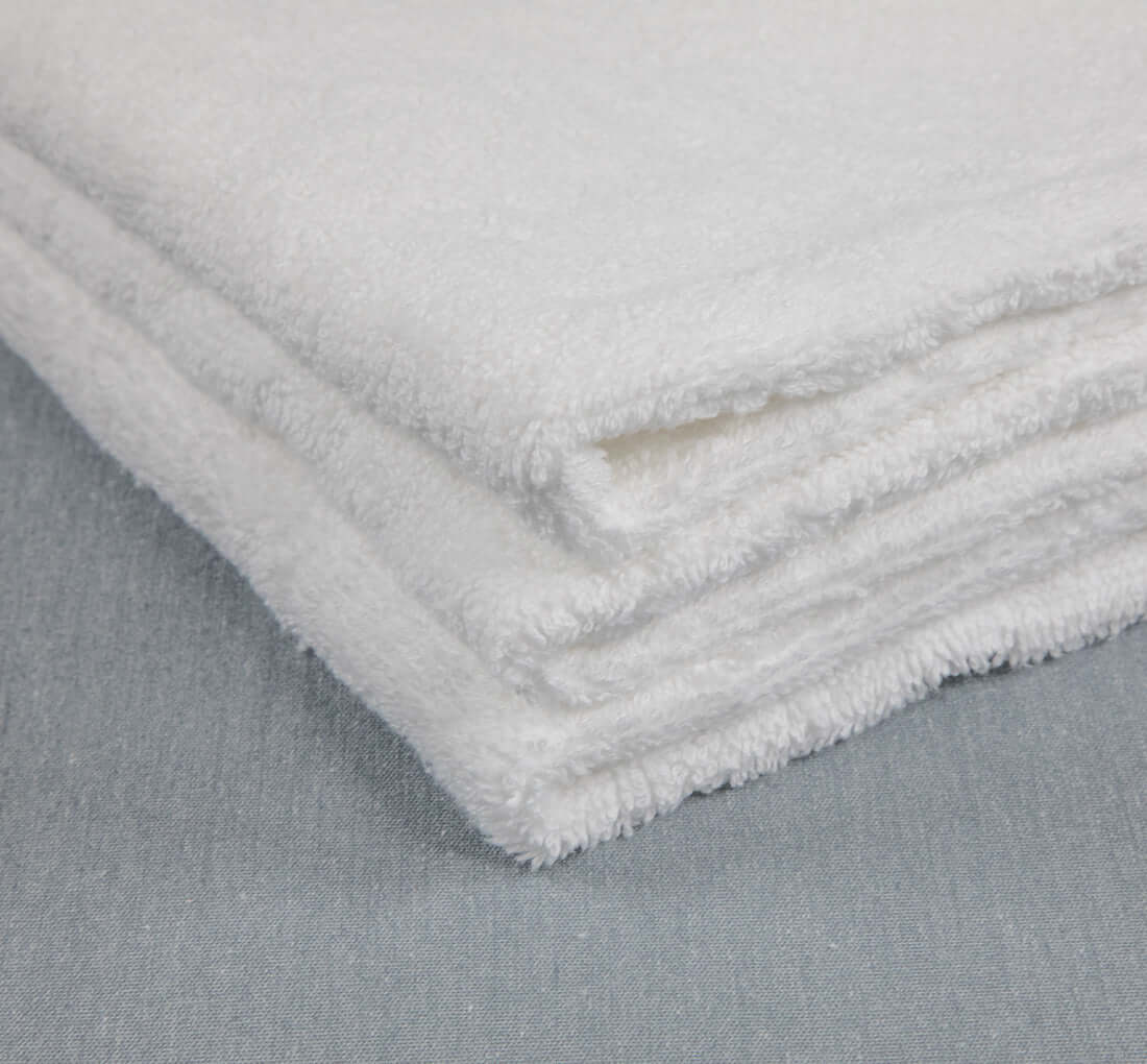 15x25-Grooming White hand towels 100% cotton