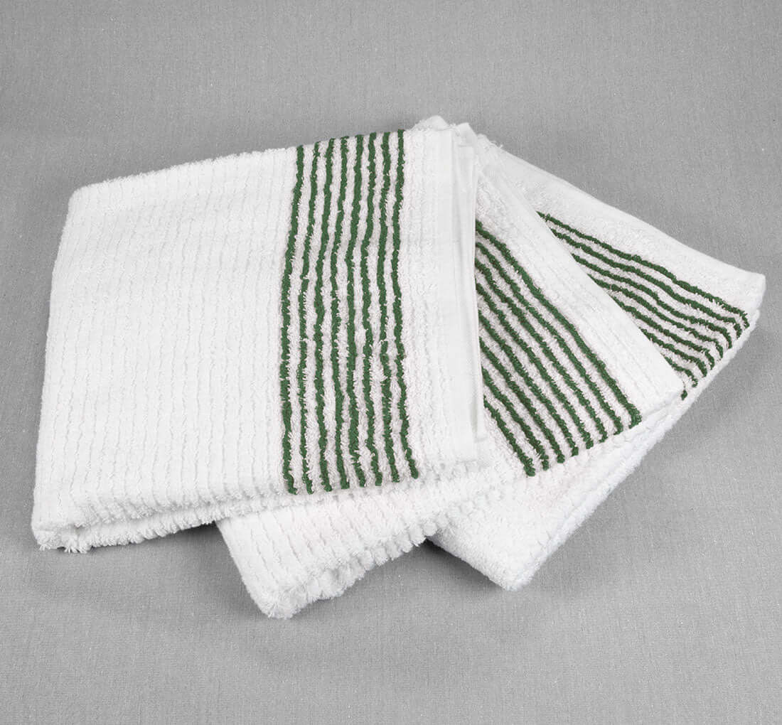 Super Gym Towels with Green Stripes
