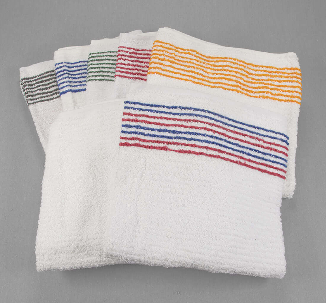 Caddy Towels, Super Gym Towels, White with Stripes