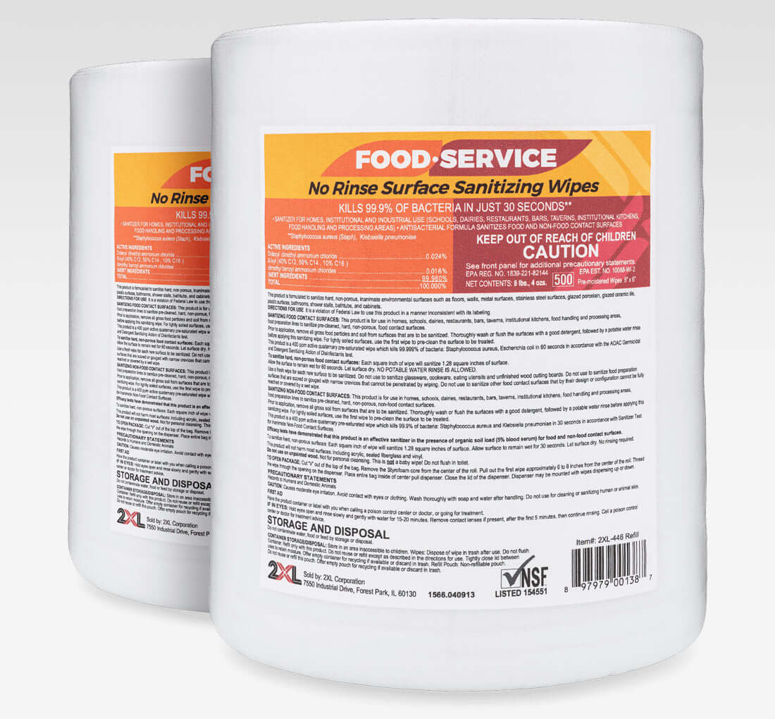 Service Wipes Food Service Sanitizing Wipes - 2XL-446 Quality Assurance