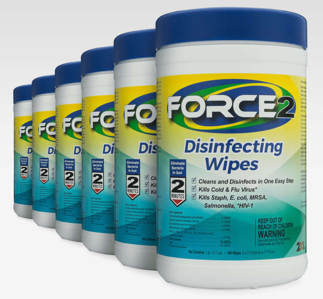 2XL406 Force2 Disinfecting Wipes 180CT 6 Canisters per Case