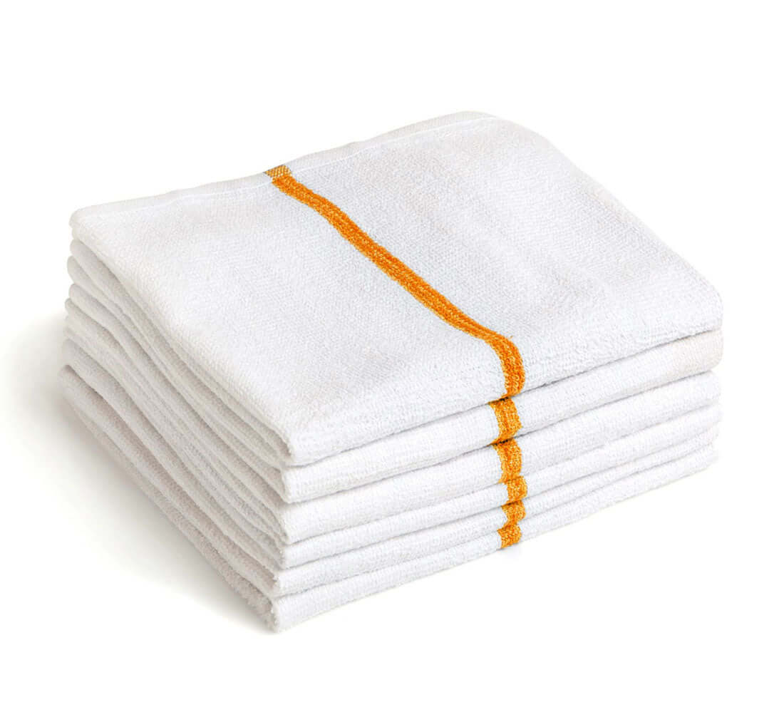 Bar Mop Towels, White with Stripe