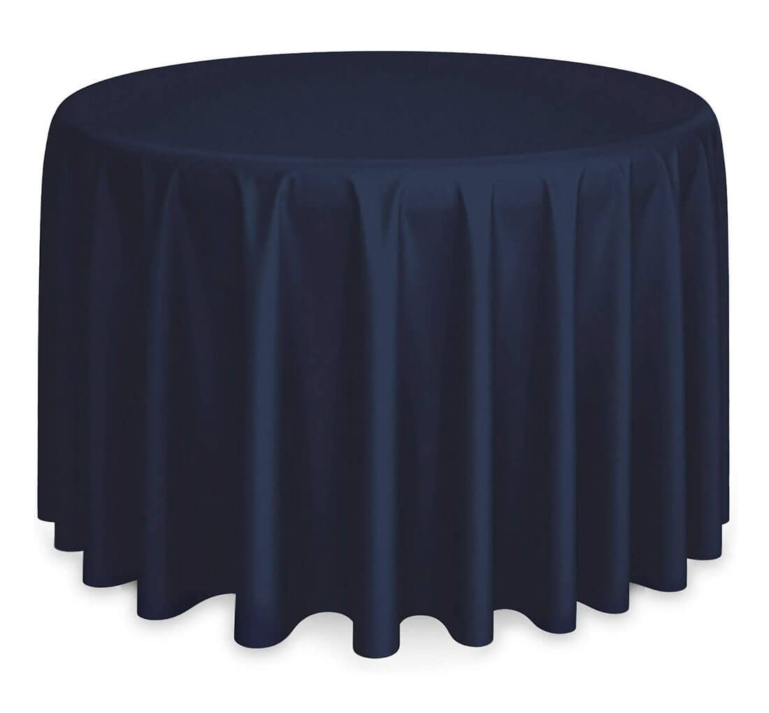 Oxford Round Merrow Table Linen Navy Blue