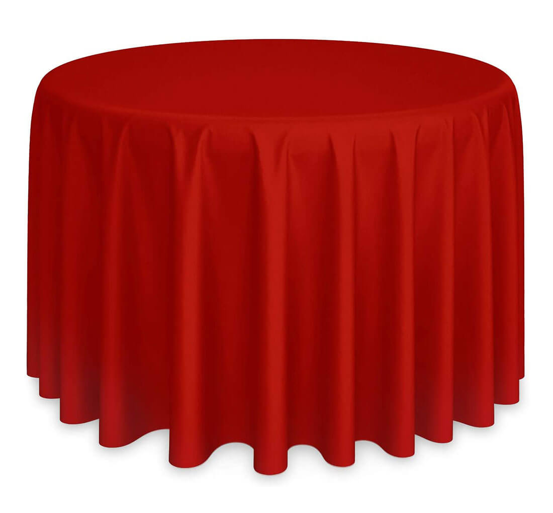 Oxford Round Merrow Table Linen Red